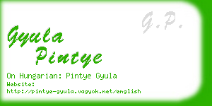 gyula pintye business card